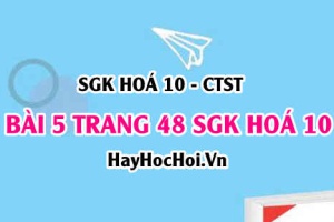 Giải bài 5 trang 48 SGK Hoá 10 Chân trời sáng tạo